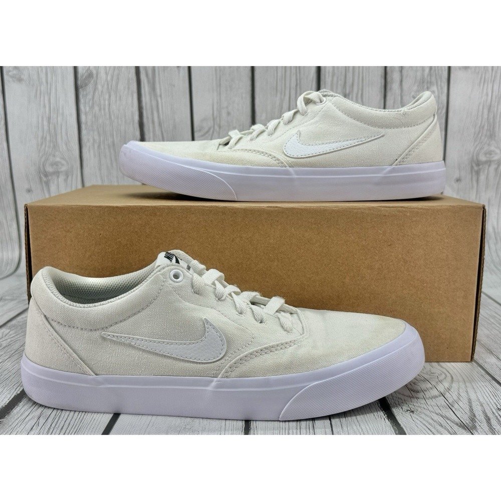 Nike Women's SB Charge Canvas Triple White Size 10 CN5269‑100‎